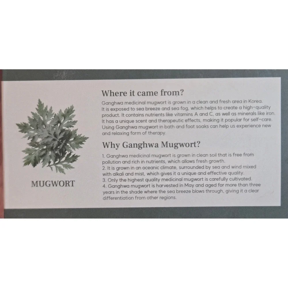 9pk Korean Mugwort Bath & Foot Soak 3 Year Aged Ganghwa 100% Pure 20g Packets
